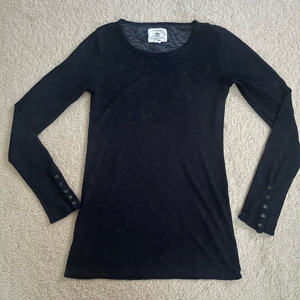 Calypso St. Barth velvet Navy Top